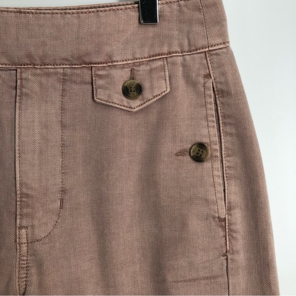 AEO 2 high rise Pink Wide Leg Crop Pants 3565 button 0343 American eagle - Picture 3 of 11